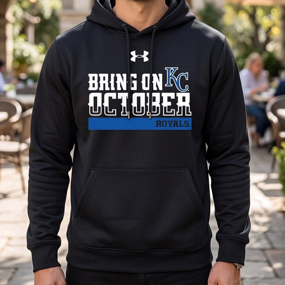 Under Armour Storm Kansas City Royals Bring On October Black Hoodie Mens MD
